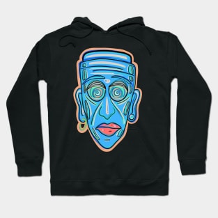 Abstract blue face Hoodie